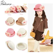 Фирменная Новинка Лето девушка щитка соломы Широкий флоппи Sun Beach Брим принцессы Цветочные Полые Sunhat Пляж широкополая шляпа от солнца шапка Кепка Панама