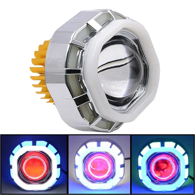 

LumiParty 12V-85V Fashion Cool Double Aperture LED Headlamp Internal Motorcycle Electric Car Spotlight Devil eye 1200LM