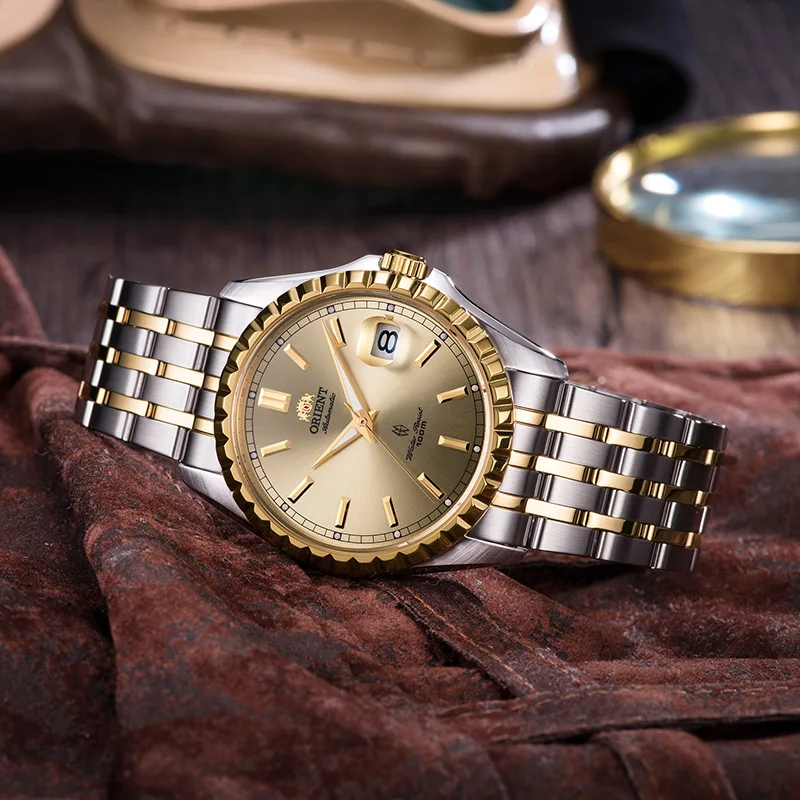 Оригинальные Классические Автоматические механические деловые мужские часы с кристаллическим циферблатом, светящиеся часы из нержавеющей стали
