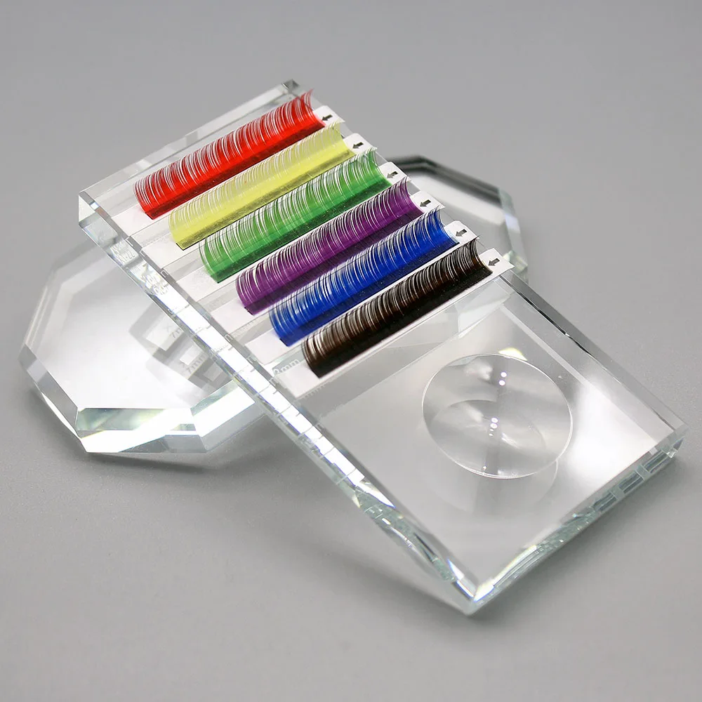 Kimcci Candy 6 Colors Rainbow Colored Eyelash Extension Faux Mink Individual Colorful Eyelashes maquiagem Cilios Premium Cilia