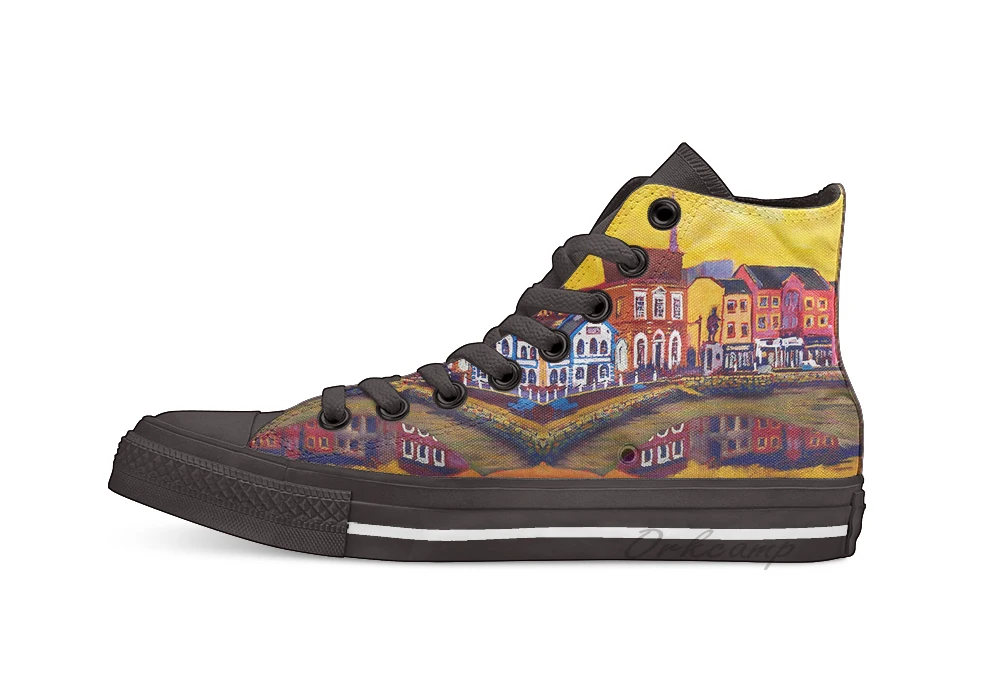 

Crescent Quay Wexford Novelty Design High Top Canvas Custom Shoes Flat Casual Shoes Drop Shipping
