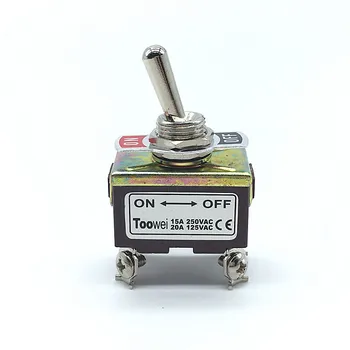 

High Quality 1PC Silver Contacts 4 Pin Screw 2 Position ON OFF Locking toggle switch 15A/250VAC 20A/125VAC