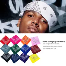 Унисекс модная Бандана Хип-хоп квадратная шаль 55 см Черный Красный Пейсли повязка напечатаны волосы повязка-шарф альпинизм баскетбол