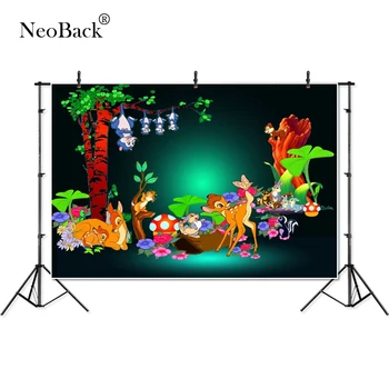 

Thin Vinyl deer butterfly rabbits mushroom trees flowers Photography studio Backgrounds professional indoor Photo Backdrops