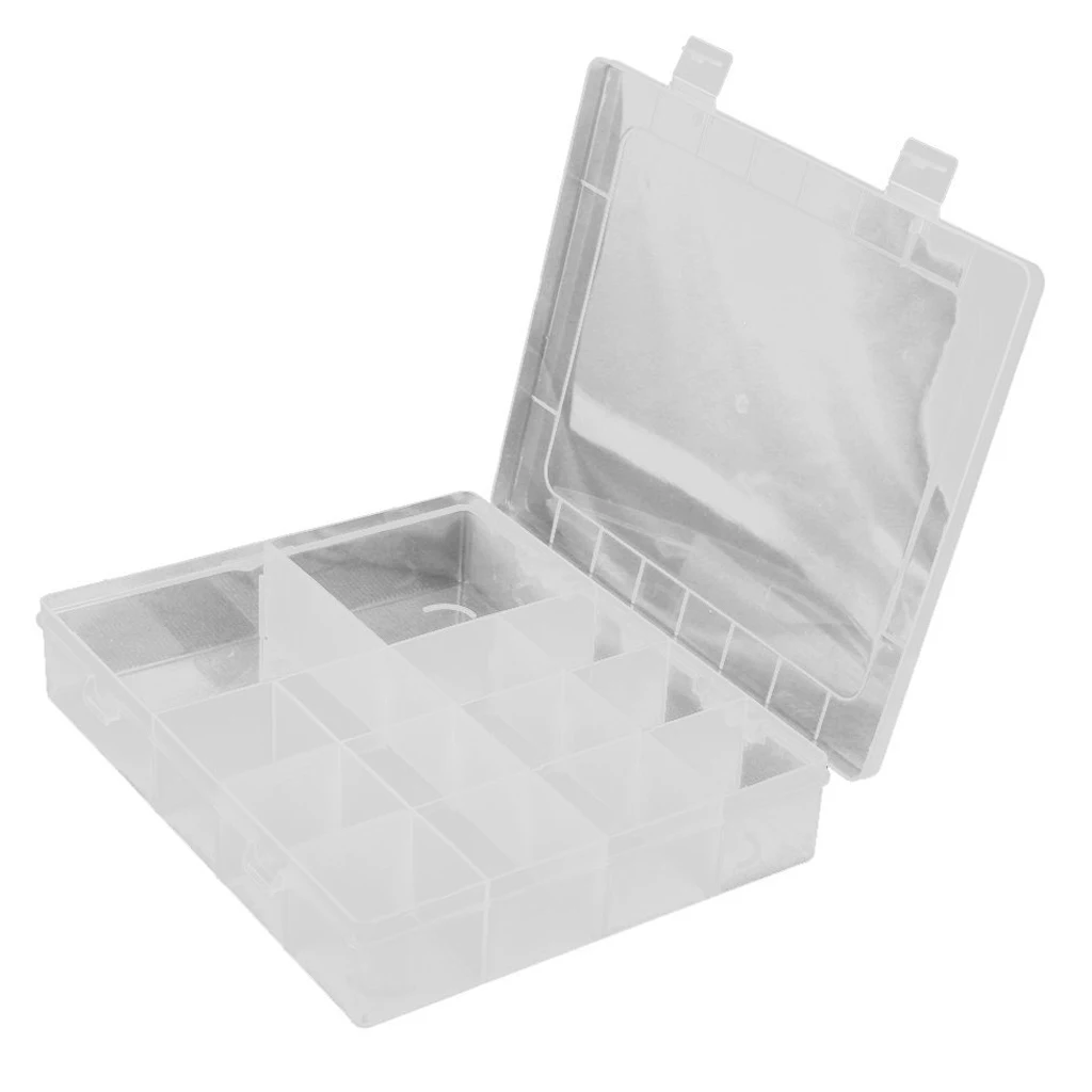 

14 Compartments Jewelery Box Storage Case Adjustable in Plastic