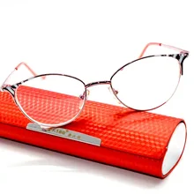 Leesbril [очки для чтения с Чехол] кошачий глаз сплав супер светильник Многослойные линзы с покрытием для женщин+ 1+ 1,5+ 2+ 2,5+ 3+ 3,5+ 4