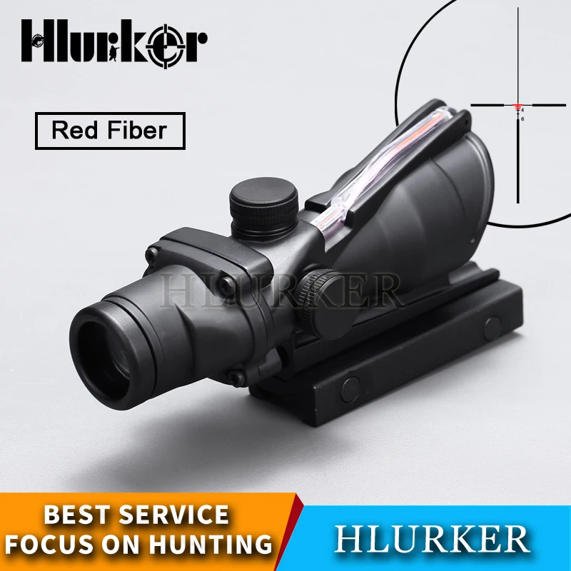 Охотничий оптический прицел Hlurker ACOG 4x32 волоконный красный зеленый Коллиматорный