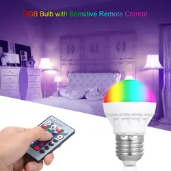 IP42 водостойкий AC85-265V Вт 3 светодио дный Вт RGB Светодиодная лампа E26/E27 базовый Разъем Держатель дистанционного управления 16 цветов 4