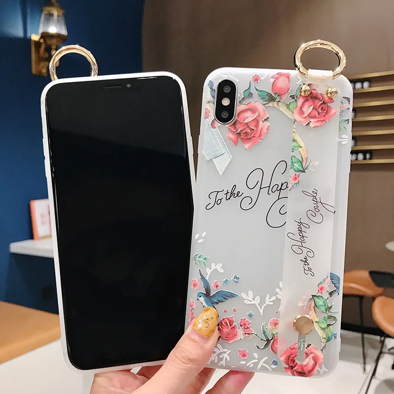 Чехол с ремешком на запястье для Iphone 11 pro XS Max XR 6S 7 8 Plus|Бамперы| |