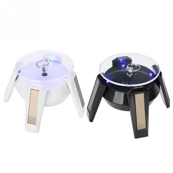 

360° Rotating Solar Powered Jewelry Display Stand Organizer Turntable with LED Light Watch Phone Ring Necklace Bracelet Showcase
