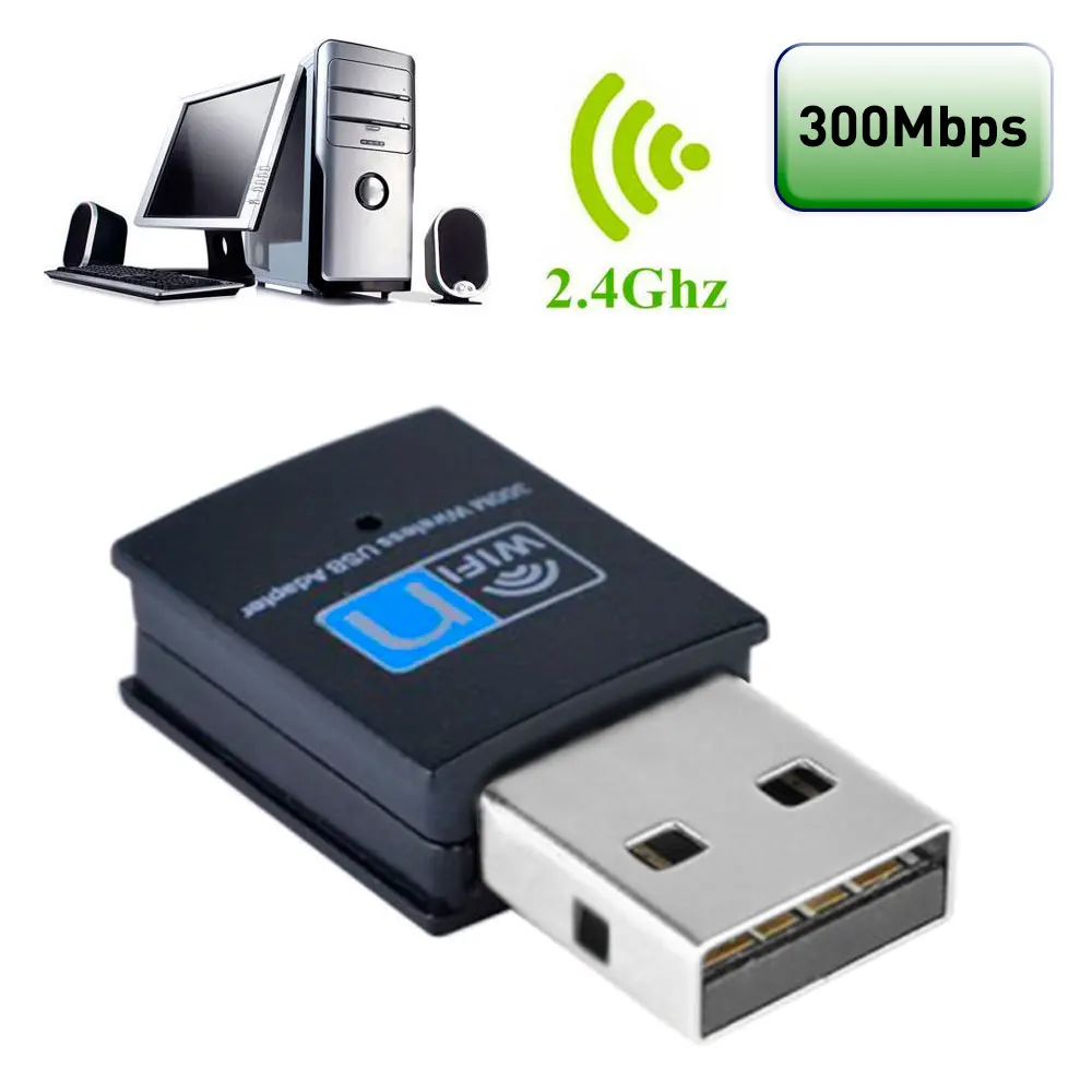 OcioDual 300 Мбит/с USB Wi-Fi беспроводной адаптер ключ USB2.0 сетевая карта для ПК ноутбук черный