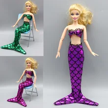 Princess Doll Dress Fairy Tale Mermaid Dress Gown Party Outfit For Doll Best Girls Pretend Play Toy Dolls Accessories One Set nk one set original princess doll dress noble party gown for barbie doll fashion design outfit best gift for girl doll