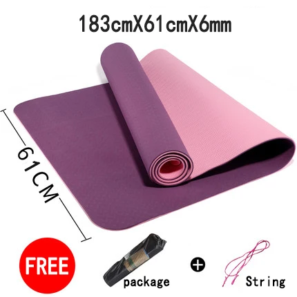 

Lightweight pilates Multicolor TPE Double layers 1830*610*6mm yoga mat