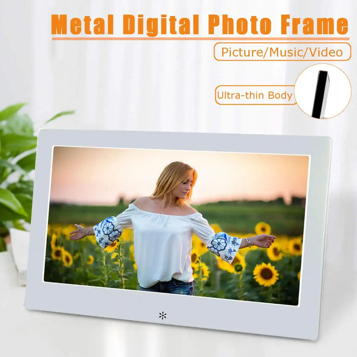 

10'' HD Digital Photo Frame Silver Black AU Plug LCD Display Full Function Electronic Picture Album Calendar MP3 Movie Player