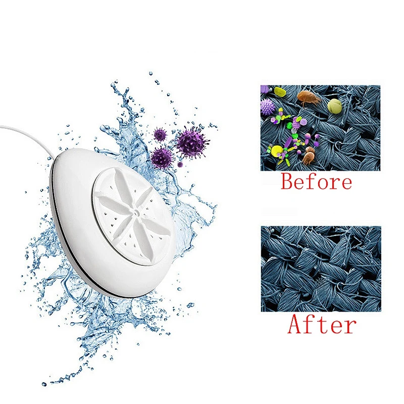 

Portable Ultrasonic Turbine Washing Machine Usb Laundry Cleaner Home Travel