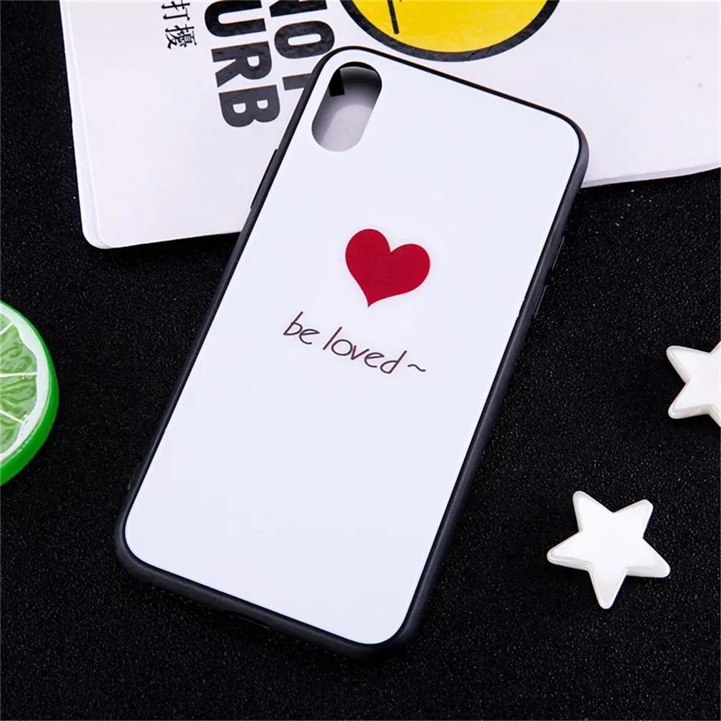 Red Love Rose Aurora Glass Phone Case Cover Shell Cellphone Case Protection Man Woman Fashion Accessories,Mobile Phone