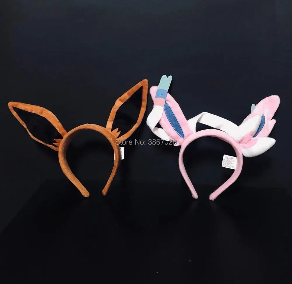 Костюм Sylveon EEVEE с ушками, повязка на голову для косплея, плюшевая повязка на голову для взрослых/детей, подарок