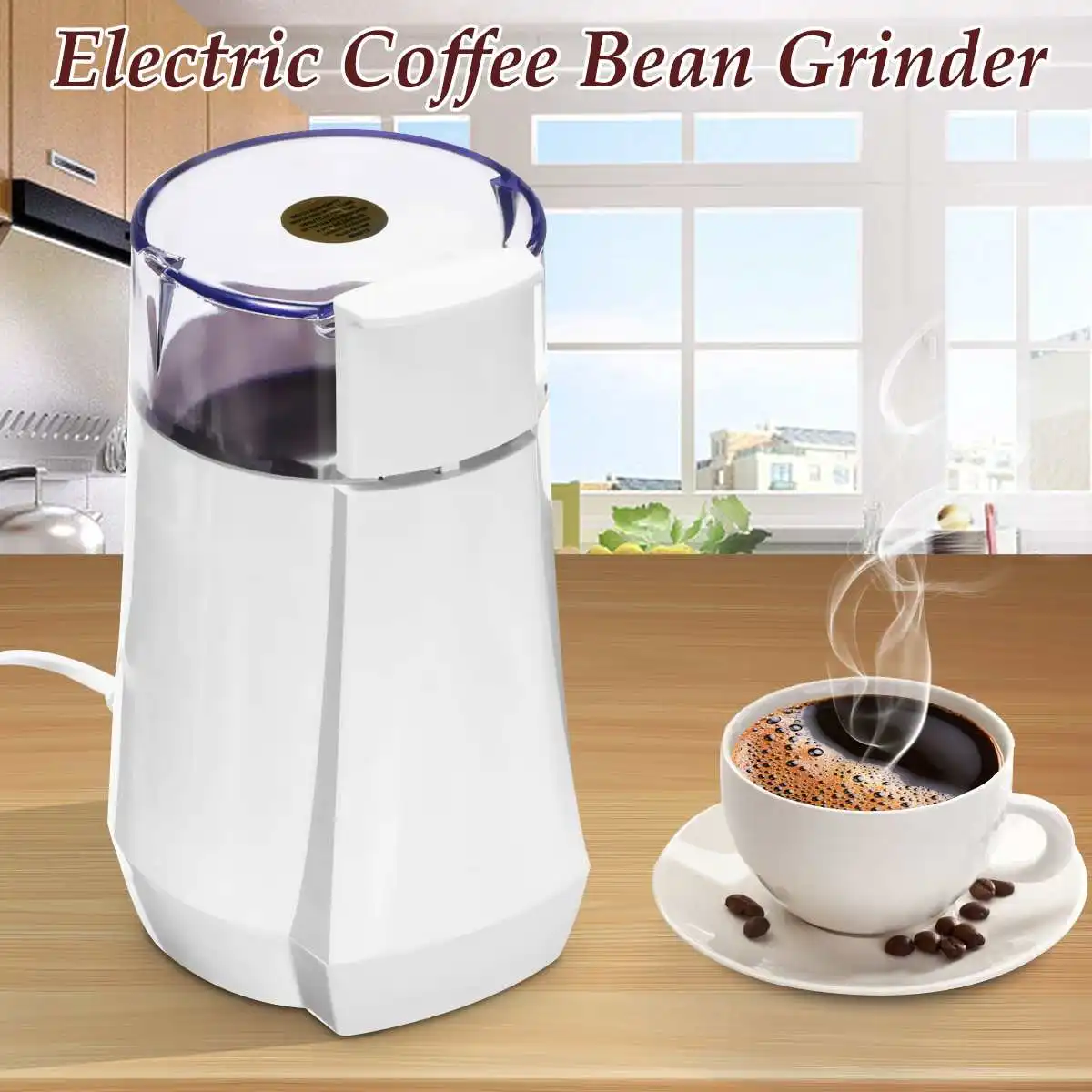 

80W 220-240V Stainless Steel Coffee Grinder Electric Coffee Bean/Herbs/Spices/Nuts/Grains Grinding DIY Blade Coffee Machine