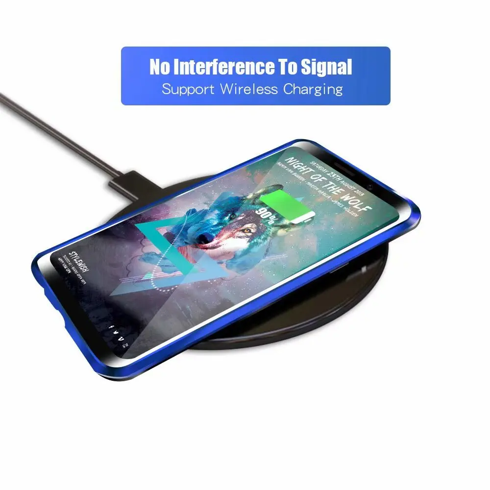 

Updated version 360 shockproof cover tempered Glass magnetic Adsorption FOR SAMSUNG Galaxy s9 plus