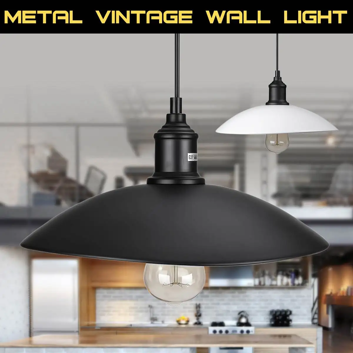 

Vintage Industrial Light Lamp Home Room Retro Ceiling Light Lamp Fixture Chandelier Iron Lampshade Bar Decor 32cm