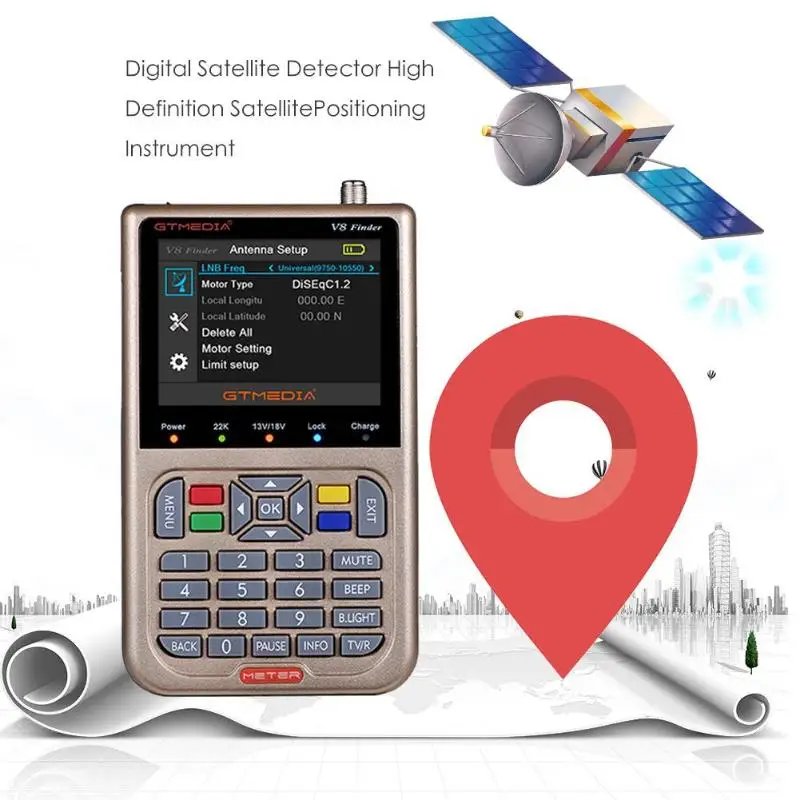 

GTMEDIA V8 Finder Satellite Finder DVB-S2/S2X Digital 1080P Satellite Meter