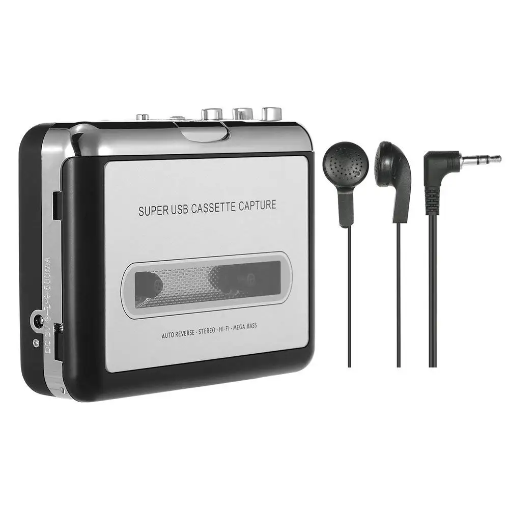 Portable Cassette Player Tape Captures Recorder via USB Compatible with laptops and PC convert tape c |