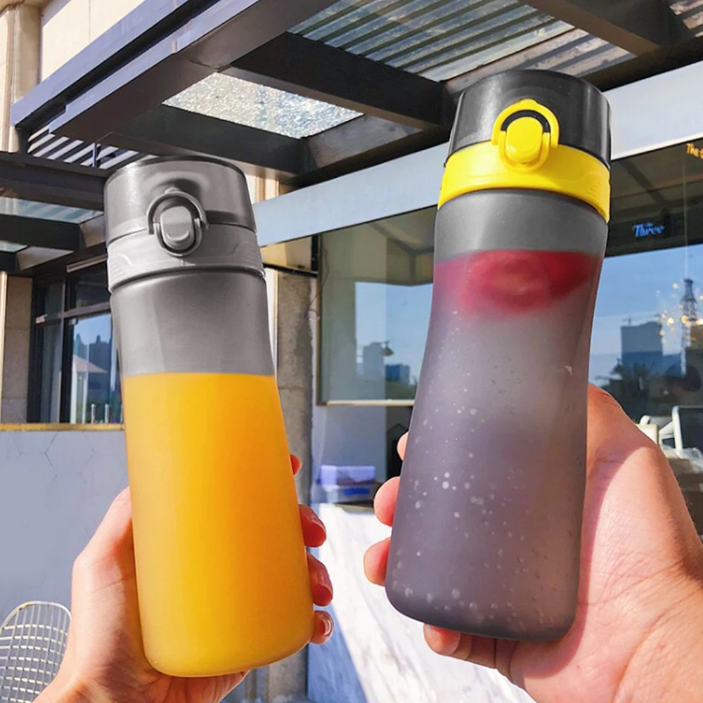 

Portable Frosted Water Bottle With Bouncing Cover 450ml Large Capacity Sports Frosted Space Bottle For Home Office Sports