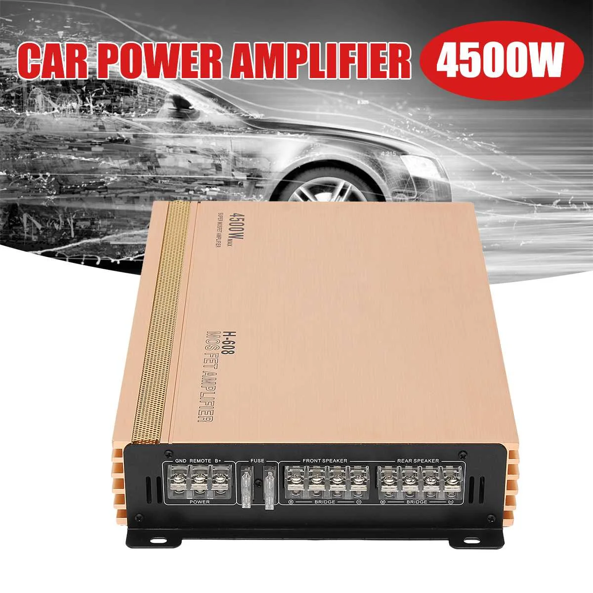 

4500W 4 Channesl Car Audio Amplifier 12V Auto Truck Motorcycle Audio Power Stereo Hi-Fi Amplifiers Amp Speaker Subwoofers