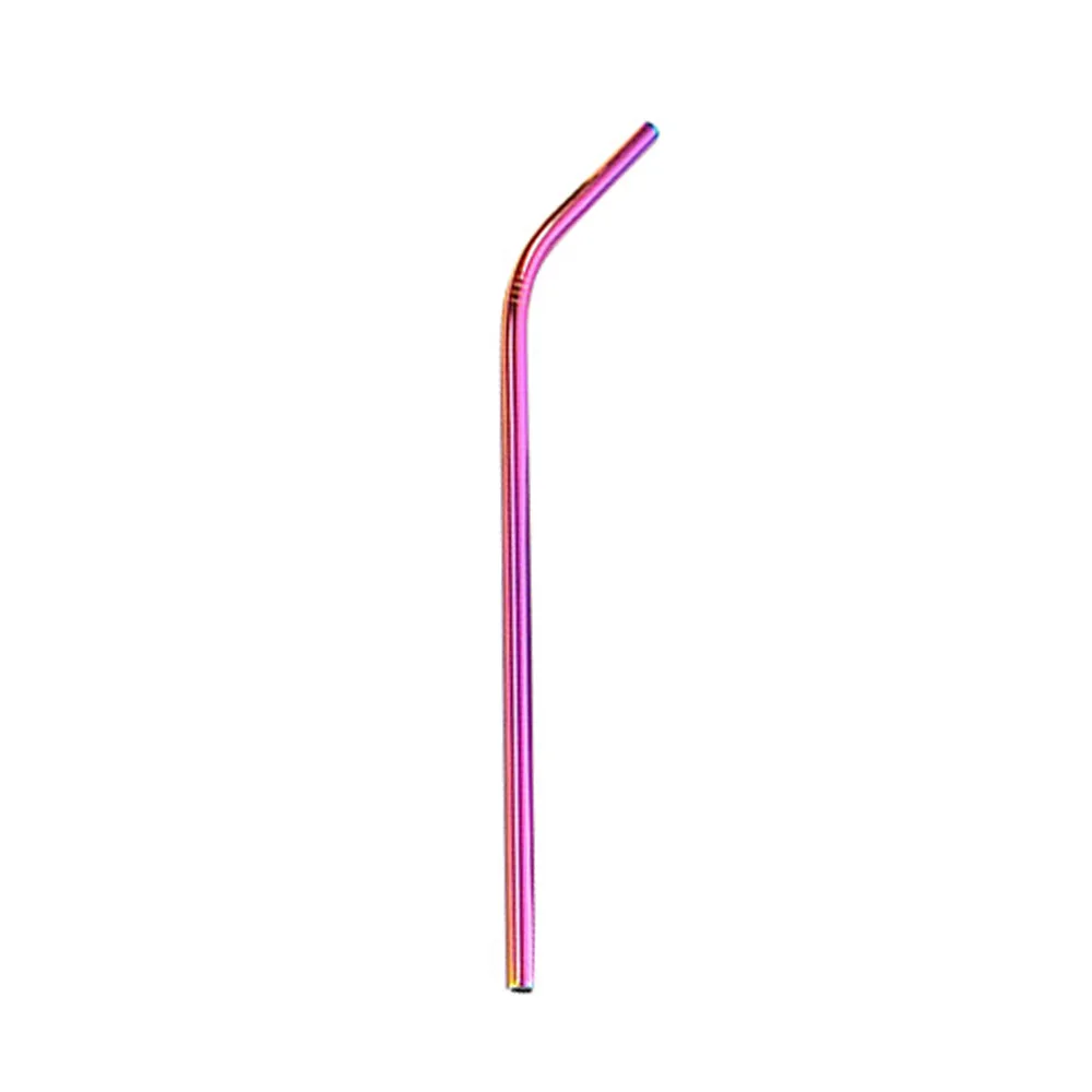 

Reusable Drinking Straw 304 Stainless Steel Metal Straw 215*8 Bent Colorful 1Pcs Anti-slip screw thread groove