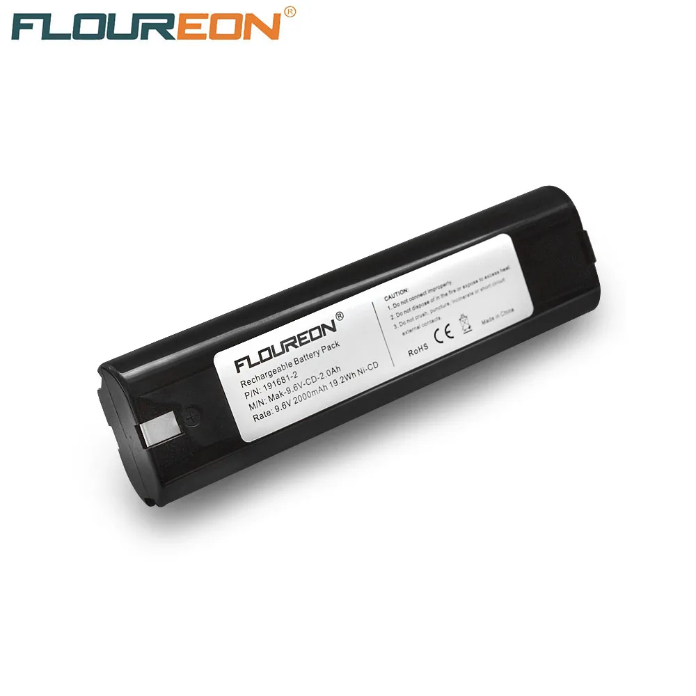 

FLOUREON 9.6V 2000mAh Replacement Power Tools Ni-CD Battery Rechargeable Battery for Makita 9000 9001 6092D 6093D 6094D 5090D