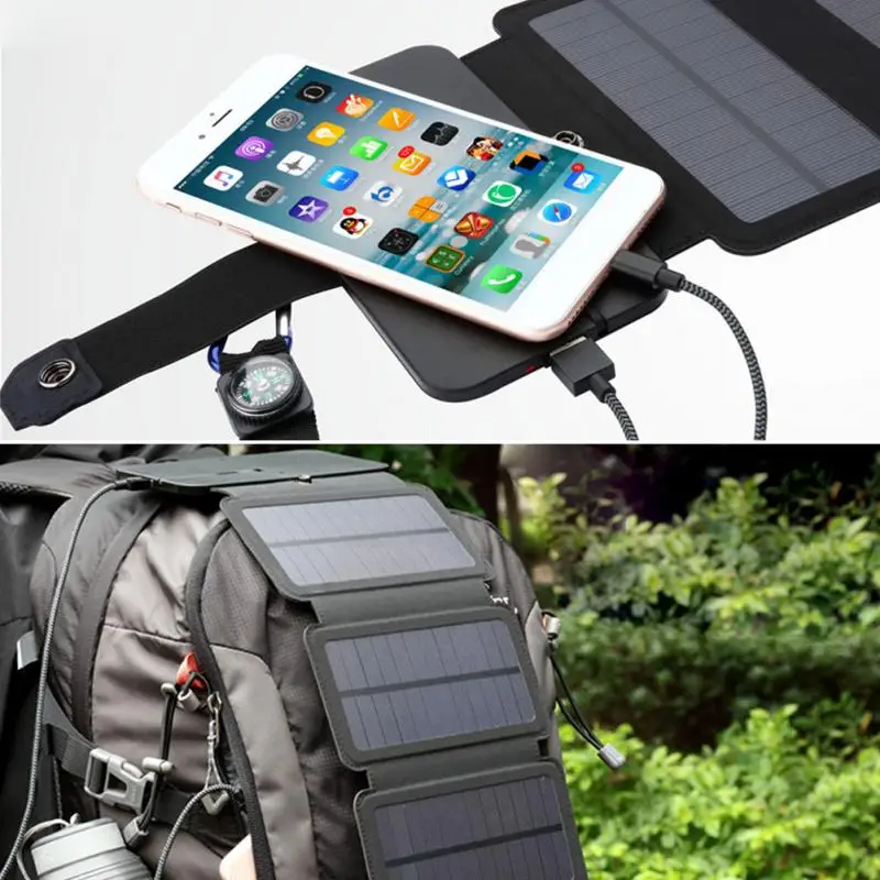 

High Quality Solar Charger Panel Outdoor Folding Portable Soft Leather Mobile Phone Charger Solar Panel #2