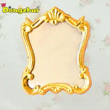 1 шт. 1/12 миниатюрный кукольный домик мебель Европейская рамка зеркальные миниатюры для кукольного домика 1:12 аксессуары 1:12 пластиковое зеркало WJ1717