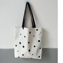 Женская Повседневная парусиновая сумка для покупок, белая складная сумка из хлопка, женская сумка через плечо, многоразовая Эко сумка для покупок