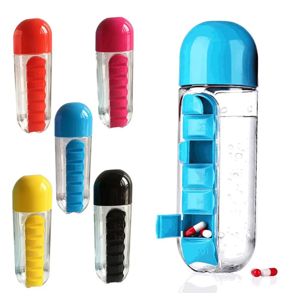 BellyLady 2 в 1 универсальный портативный 7 Ежедневно Pill Box бутылка для воды Кубок Дело Капсула Организатор