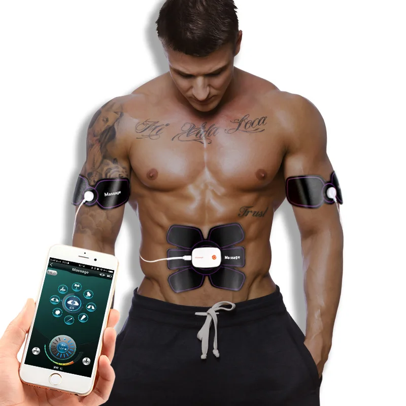 Mobile APP Smart Device EMS Abdominal Arm Muscle Trainer Electronic Stimulator Exerciser Machine Body Slimming Fitness Equipment