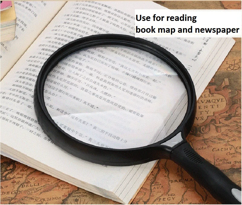130 mm Large Lens Handle Magnifying Glass 2.5X Reading Magnifier Wide Field Map Newspaper Reading Jewelry Appreciation