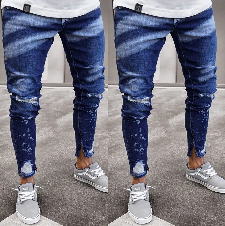 ripped skinny stretch jeans