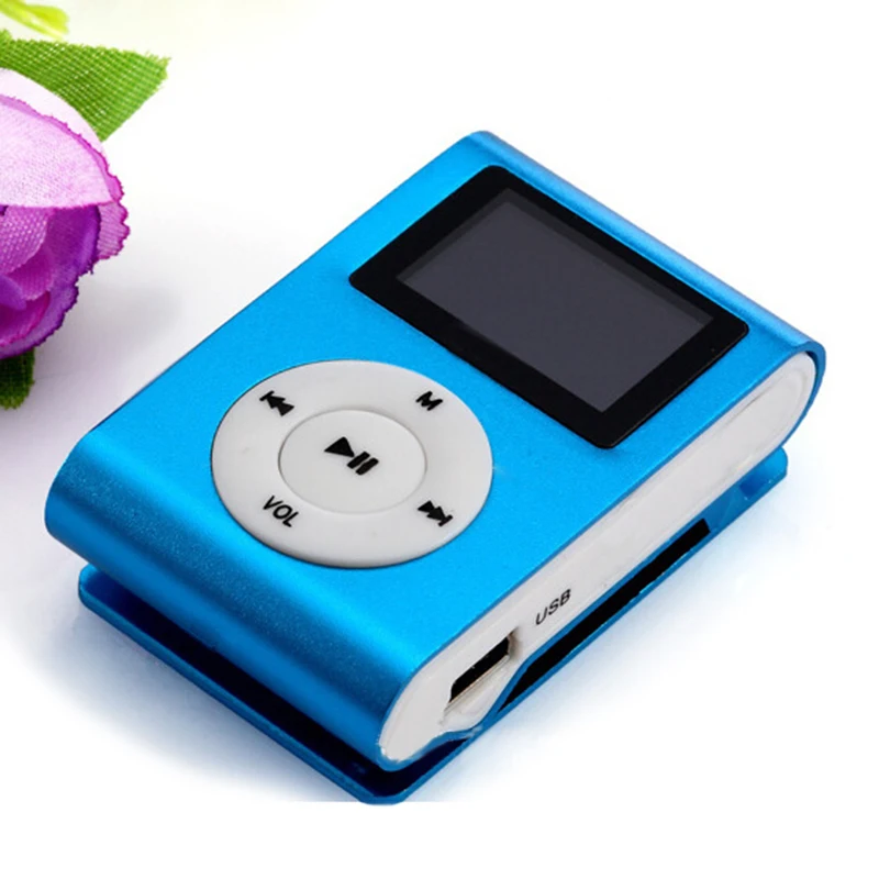 Mp3 плеер USB мини-клип MP3 плеер с ЖК-экраном Поддержка 32 ГБ Micro SD TF карта радио Walkman Карманный аудио песня, подсказки 6 цветов