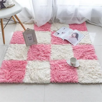 

1PC 30x30cm DIY EVA Foam Puzzle Mat Long Villi Floor Mat Plush Soft Anti-slip Rugs Door Mat Carpet for Living Room Kid Playmat