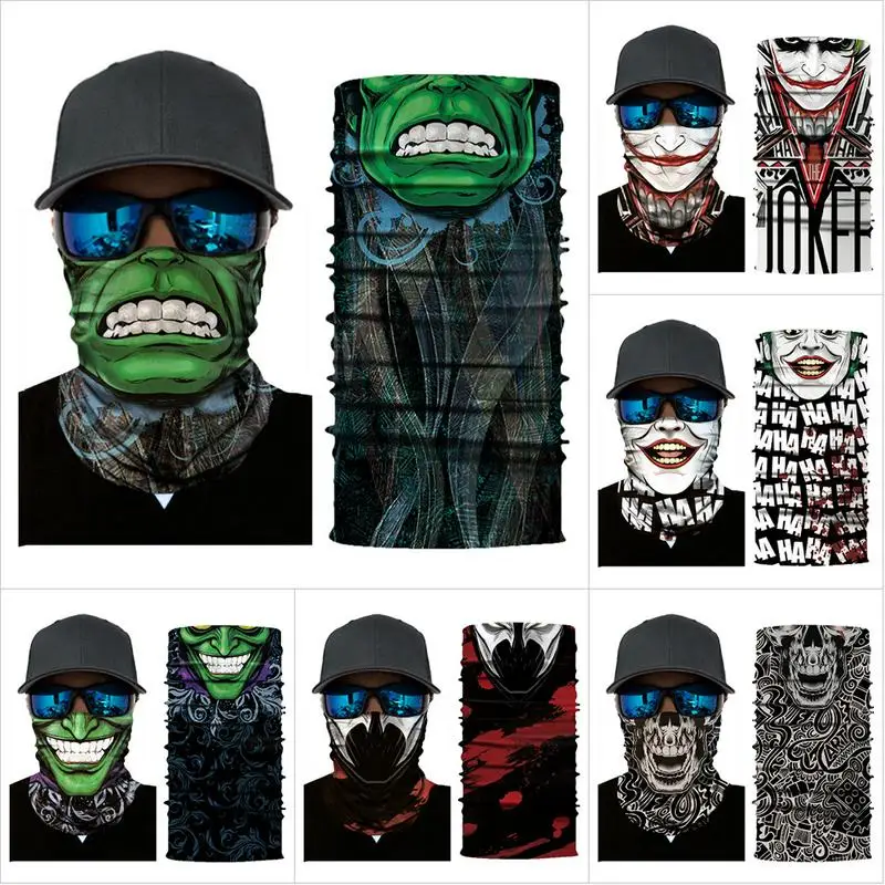 

Windproof Skull Printed Bicycle Mask Unisex Polyester Neck Warm Half Face Mask Dust Protect Winter Sports Bike Cycling Mask