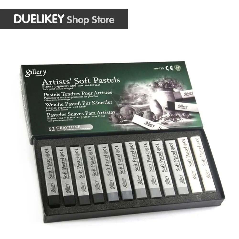 DUEARTS On SaleSoft crayon drawing set art soft hair chalk pen color 12 school supplies | Канцтовары для офиса и дома