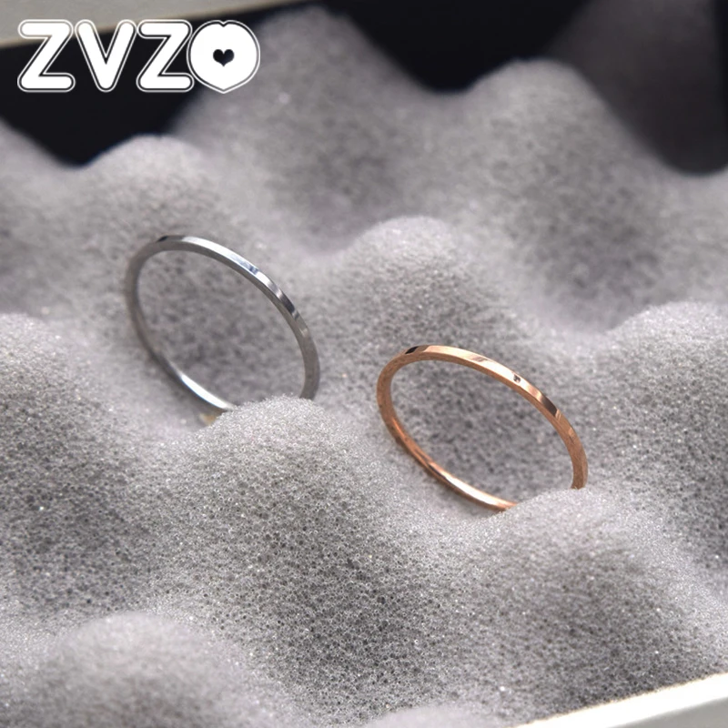 ZVZO круглые кольца для Для женщин тонкий Нержавеющая сталь обручальное кольцо