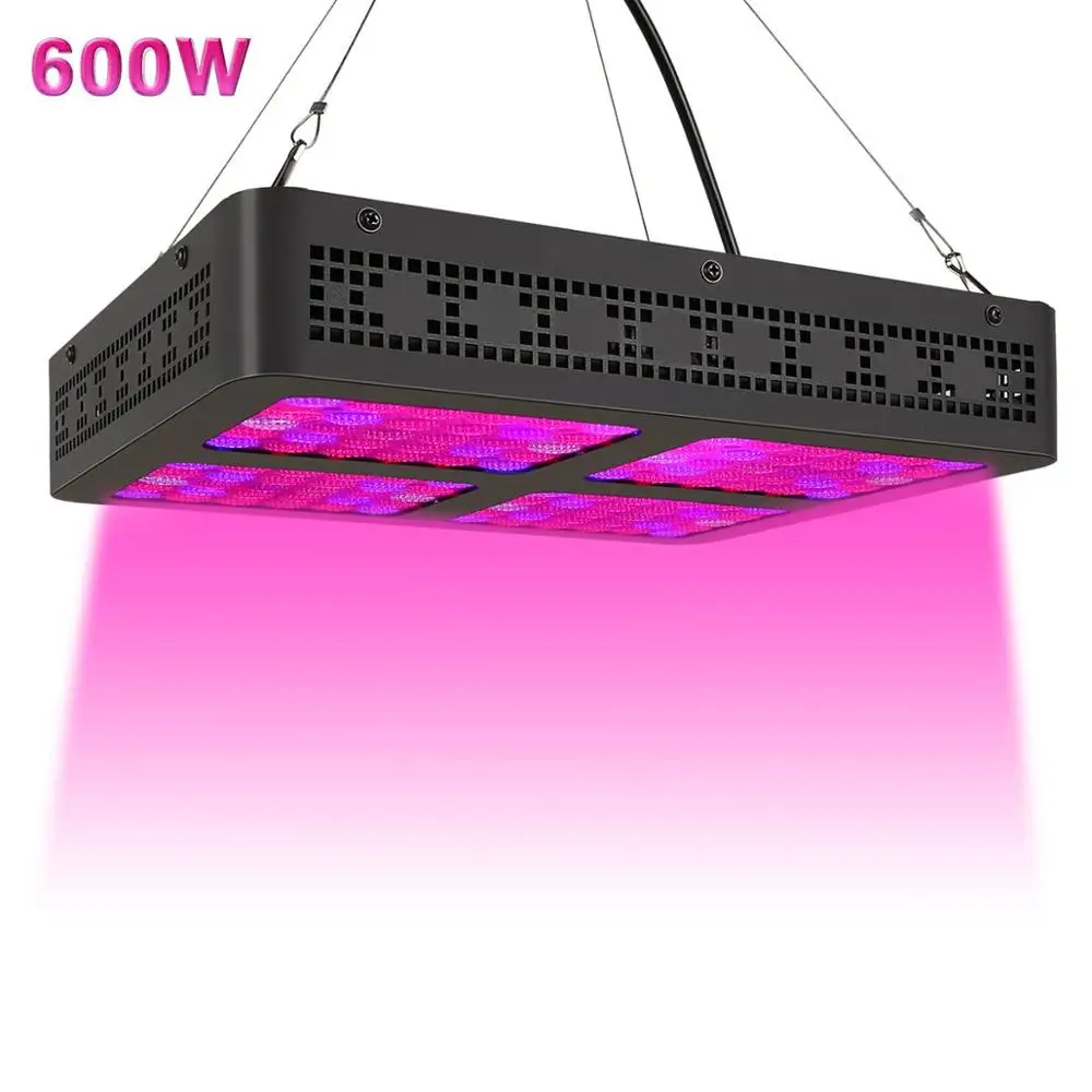 Grow Lights 600W for Indoor Plants Led Grow Light Full Spectrum Growing Lamps with UV&IR Daisy Chain Function for Greenhouse