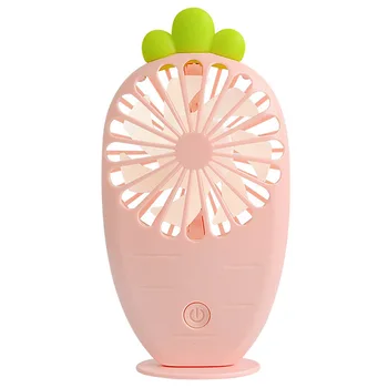 

Mini Fan Portable Table Travel Adjustable Radish Shaped Summer Office Students With Led Light Cooling Home Usb Charging