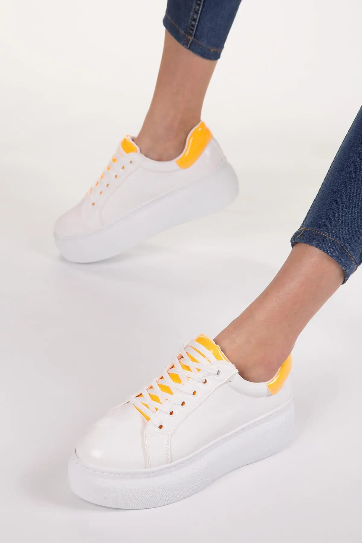 

Soho White Orange Neon Women 'S Sneaker 12641