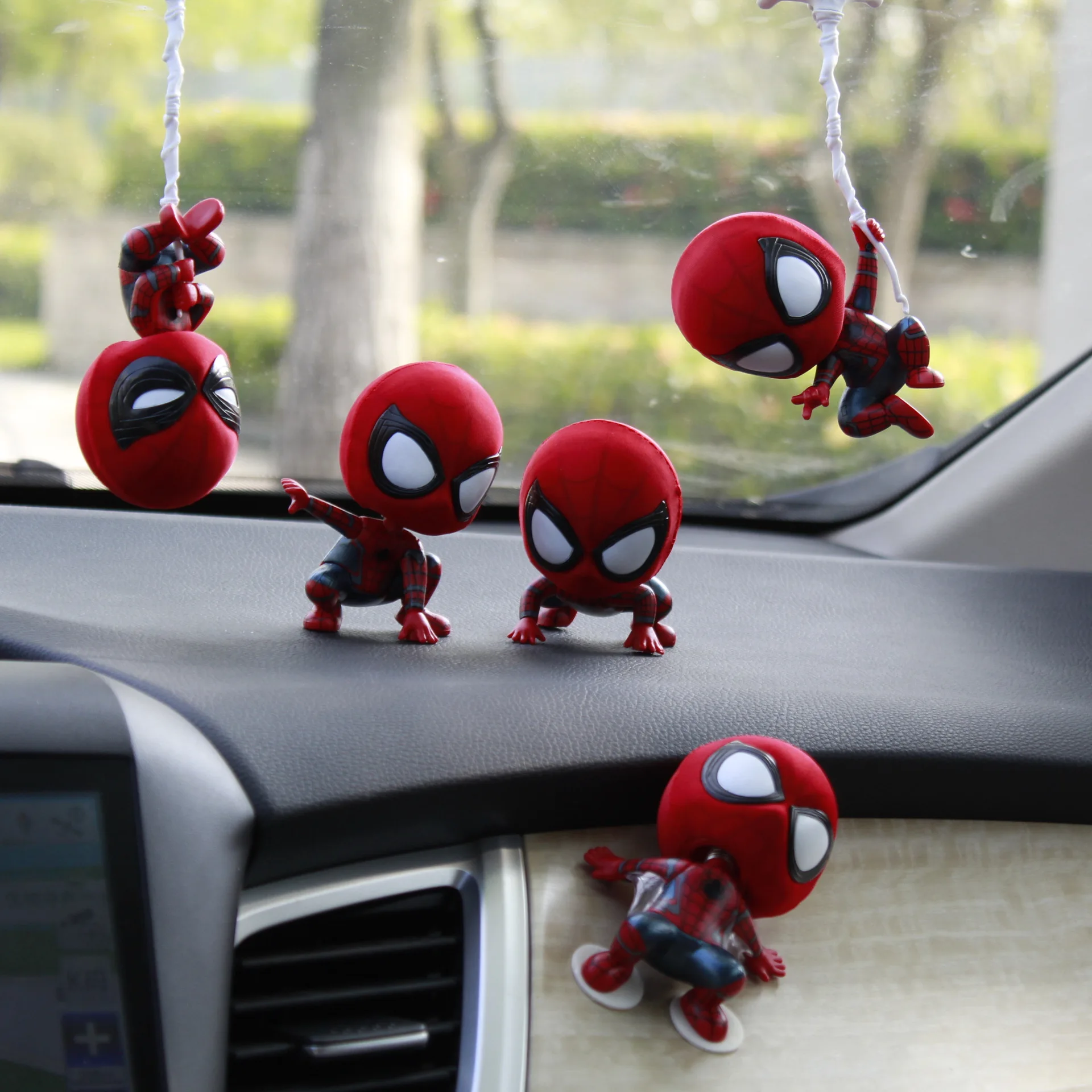 

1 Pcs New Q Version Spidermans Model Shake Head Toy Car Ornament Cute Shaking Head Doll Car Magnet Decorations For Home Office