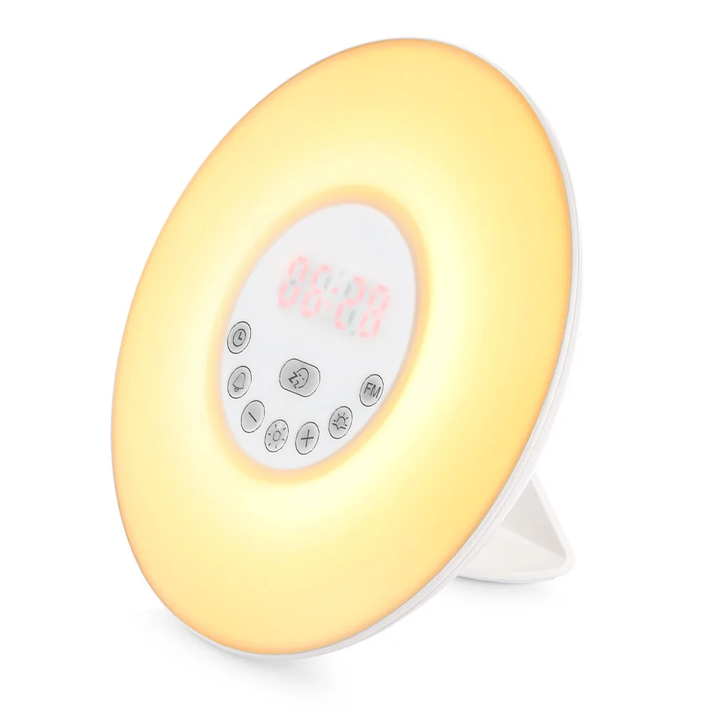 

JW - 6638 Wake-up Light FM Radio Time Display Snooze Alarm Clock Bedside Mood Lamp