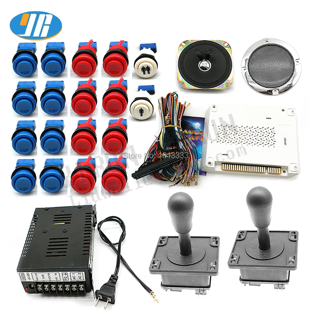 

Jamma Arcade Cabinet DIY Kit Arcade Game PCB Board 1660 In 1 Arcade Cartridge Happ Style Joystick Push Button Power Supply