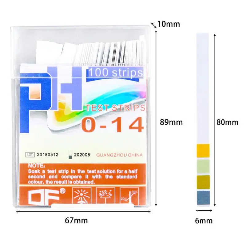 100 полос/коробка 0-14 PH тест-полоски 0-14 шкала Премиум Лакмус тест er бумага идеально подходит для теста PH уровень воды