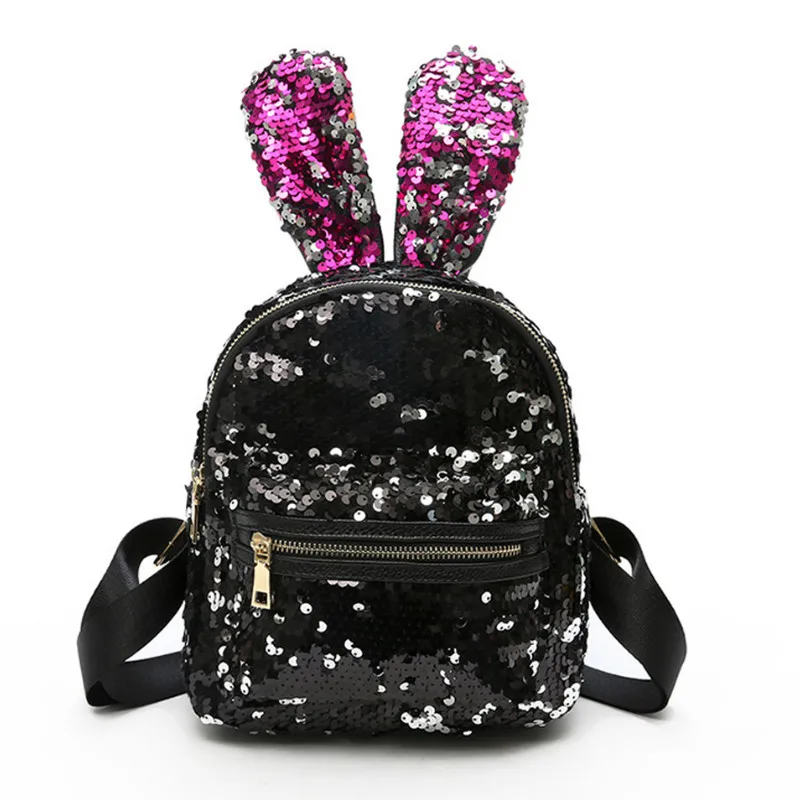 

2019 Designer Rabbit Ears Sequins Mini Backpacks For Women Girls Gift Korean Style Backpack